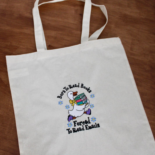 Book Lover Embroidered Tote