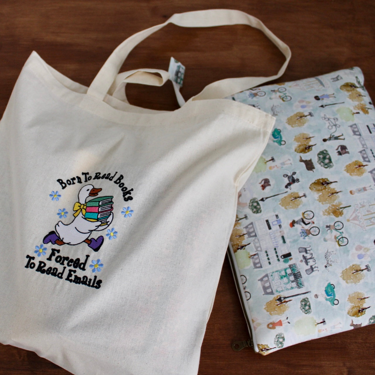 Book Lover Embroidered Tote